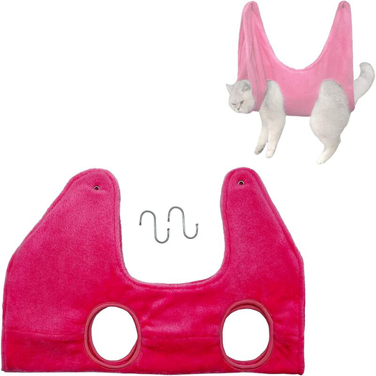 Practical Pet Grooming Hammock 2 in 1 Drying Towel, for Bathing, Washing, Grooming, Nail Trimming (m, Pink)