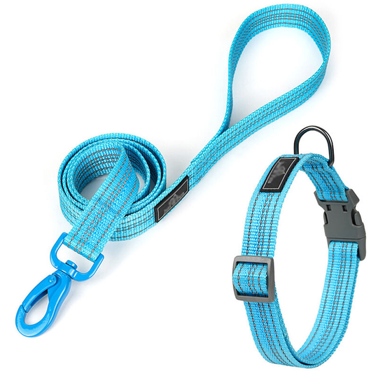 Dog Collar And Leash Set, Adjustable Leash And Collar Set With Bells