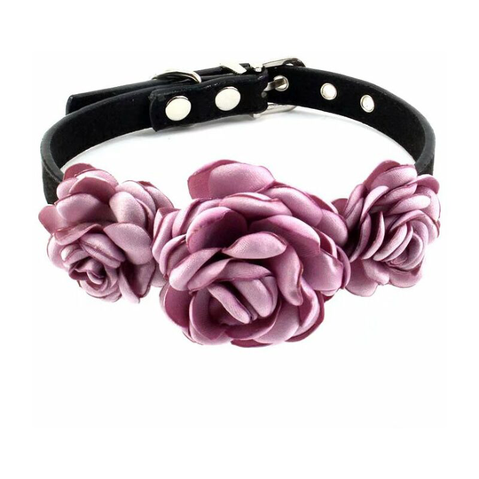 Denuotop - Classic Pet Collars Flower Dog Cat Collar - Pet Grooming Collar with Puppy Wedding Party Cat Costume Outfits Adjustable Collar (Lilac