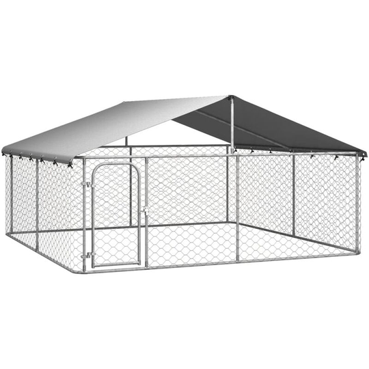 Vidaxl - Outdoor Dog Kennel with Roof 300x300x150 cm Silver