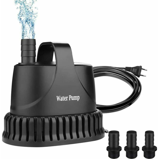 Submersible Pump,25W,1500L/H,Submersible Water Pump,Mini Aquarium Pump,Adjustable Fountain Pump with 3 Nozzles for Tabletop Fountains Aquarium Pond