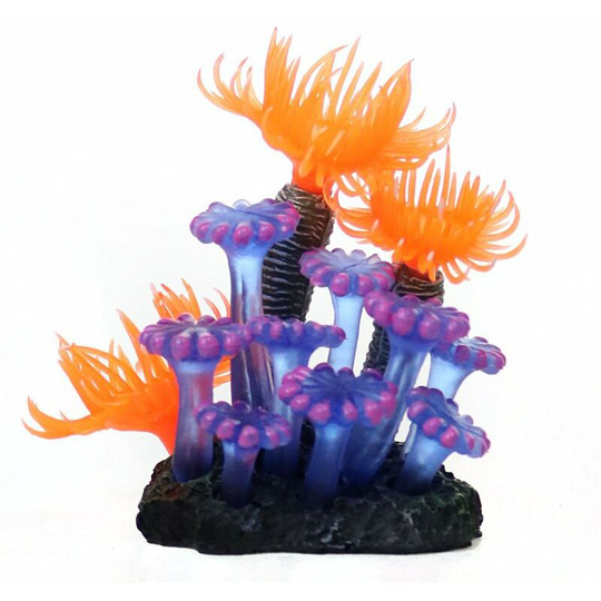 Aquarium Artificial Coral Shape Silicone Soft Plastic Flower Plants Landscape Decoration