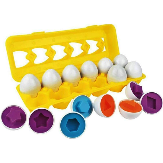 Decdeal Toddler Egg Shapes Sorting Game Educational Toys Safety And Non-toxic 12 Eggs