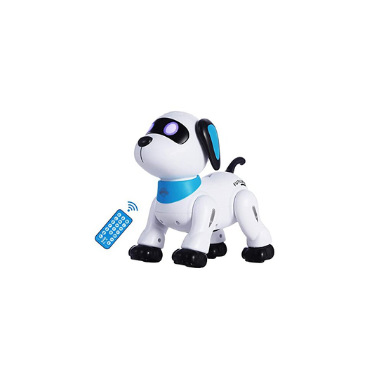 Remote Control Robot Dog Toy, Programmable Interactive & Smart Dancing Robots for Kids 5 and up, RC Stunt Toy Dog with Sound LED Eyes, Electronic Pets