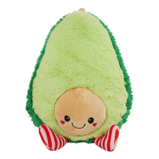 Christmas Xmas Festive Avocado Soft Plush Dog Toy with Squeaker