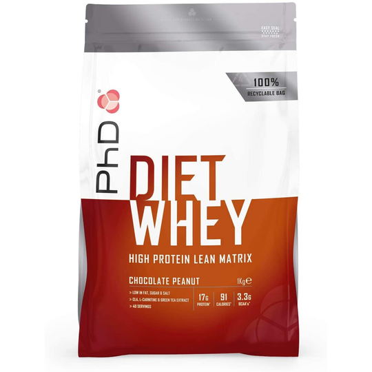 PhD Nutrition Diet Whey Protein Powder, 1 kg, Chocolate Peanut, PHD-DIETCP