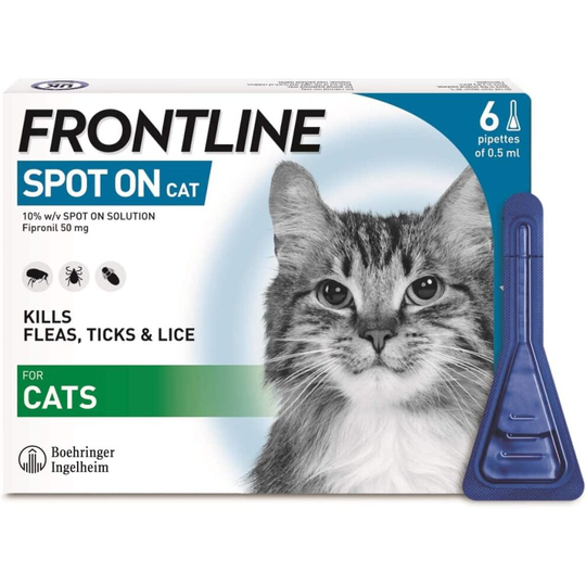 Spot On Flea & Tick Treatment for Cats - 6 Pipettes
