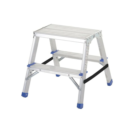 Matlock - 2-TREAD Aluminium Folding Steps - Silver