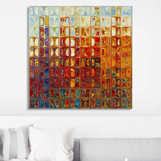 'Modern Mosaic Tile Wall Art #1, 2015' by Mark Lawrence - Wrapped Canvas Painting Print