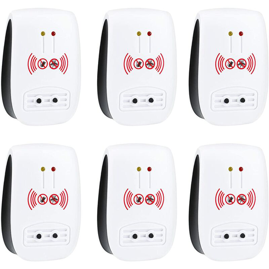 6 Pack Ultrasonic Indoor Pest Repeller, Two Modes Ultrasonic Pest Repeller, Ultrasonic Pest Repeller for Mice, Rats, Rodents, Cockroaches, Ants and