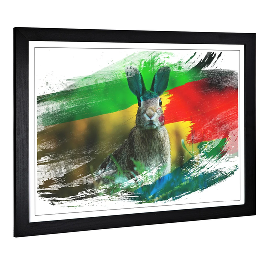 'Rabbit Hare in a Meadow' Framed Art Print