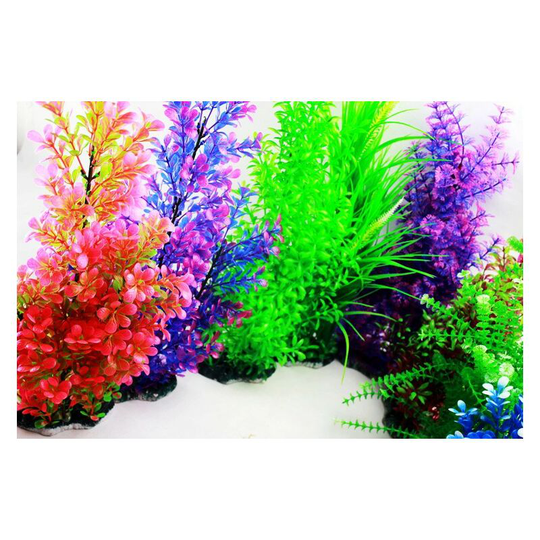 Plastic Aquarium Plants Decoration, Colorful Artificial Aquarium Plant Parts Water Plants Realistic Decor for Fish Tank Decoration