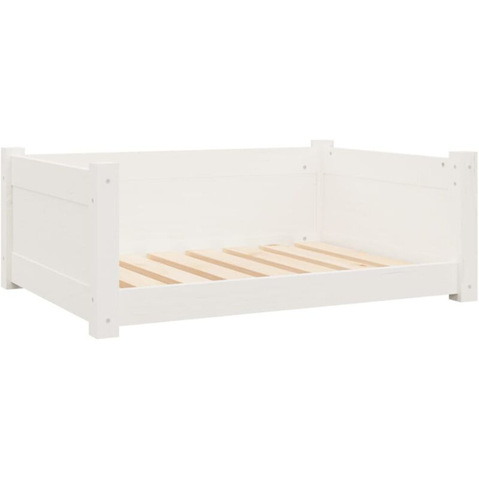Dog Bed White 75.5x55.5x28 cm Solid Pine Wood Vidaxl White