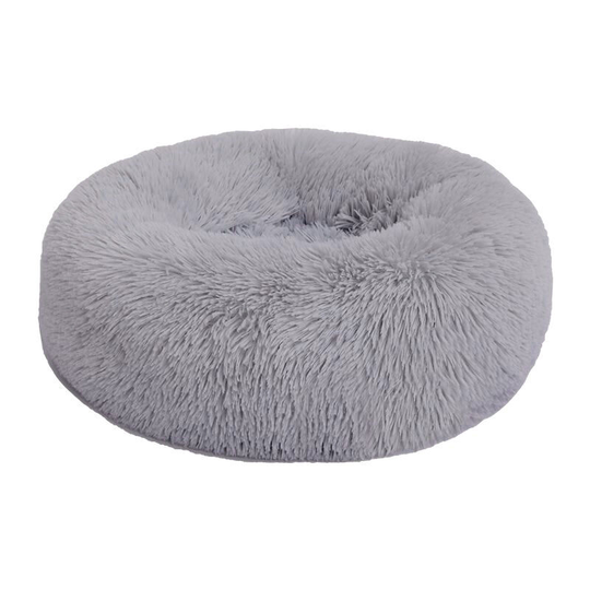 Aougo - Round Dog Bed Ø60cm, Super Soft and Comfortable Plush Cat Donut Cushion, Warm and Stress Resistant Dog Bed with Removable and Machine