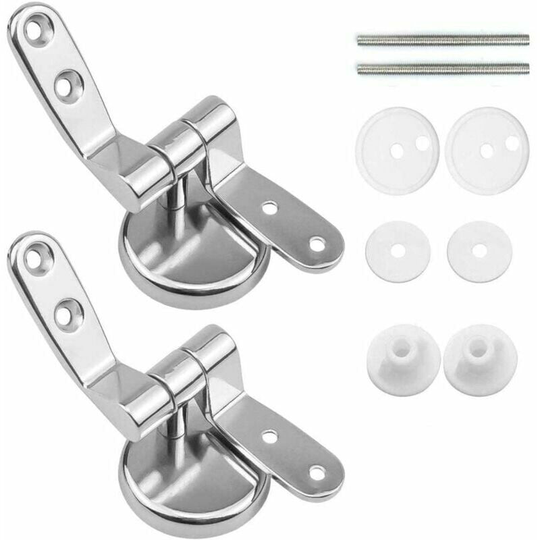 2 Pack Replacement Toilet Seat Hinges with Zinc Alloy Fixings