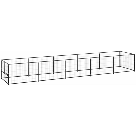Dog Kennel Black 5 m² Steel Vidaxl Black