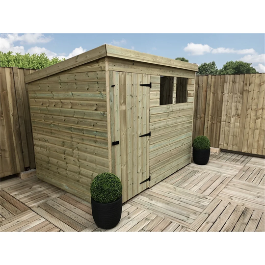 Travell 8 ft. W x 4 ft. D Solid Wood Garden Shed