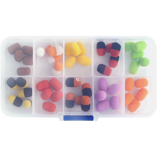 Superseller - Carp Fishing Tackle Set Fishing Floating Sticks Locators Lure Rigging Tool Rubber Rings with Storage Box, Type 10 (50pcs set) - Type 10