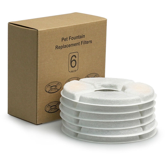 6PCS Cat Water Fountain Filter Active Carbon Resin Filter Replacement Round Pet Water Dispenser,model:White 6pcs - White