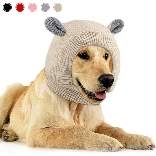 Perle Rare - Knitted Dog Hats Pet Quiet Ears Warm Dog Earmuffs Noise Protection Dog Earmuffs Dog Winter Hats Dog Hoods Pet Hoods Rabbit Clothing