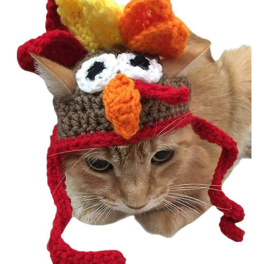 Deckon - Pet Turkey Hat Cat Costume Thanksgiving Apparel Cute Dog Party Warm Hat