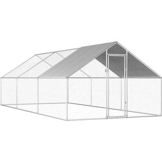 Vidaxl - Outdoor Chicken Cage 2.75x6x1.92 m Galvanised Steel Silver