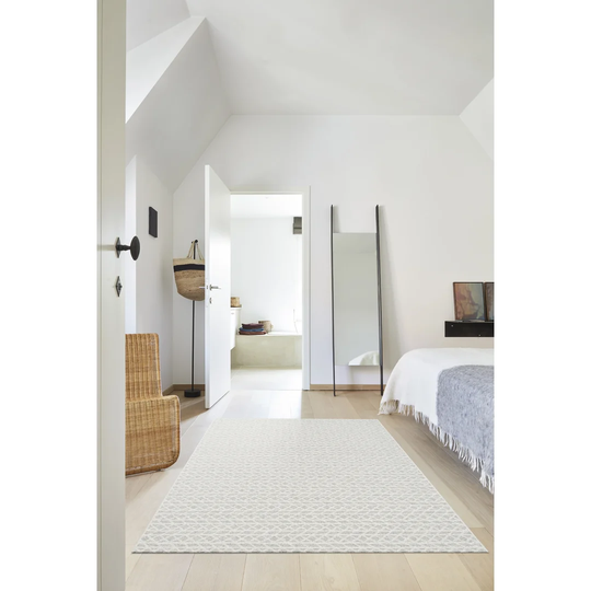 Aahil High Line Flatweave Wool Light Grey Rug