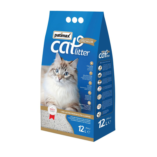 Patimax Fragrance Long Lasting Premium Cat Litter with Baby Powder, 12 Litre