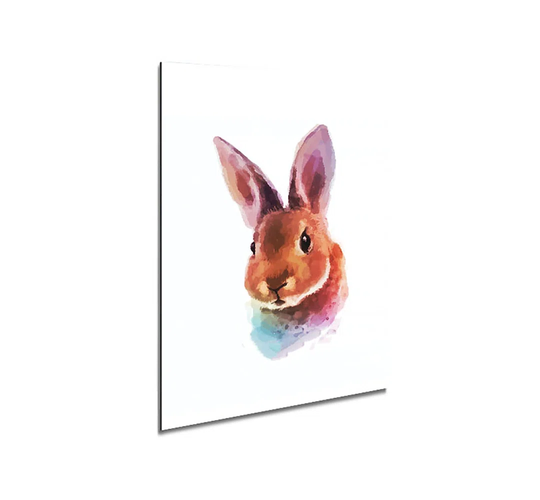 Rabbit Portrait - Unframed Painting on Metal