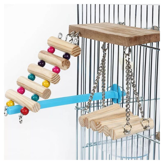 Betterlifegb - Exercise toys for 3-room hamster, wooden hanging toys for hamster, accessories for the cage of the pig and small anima