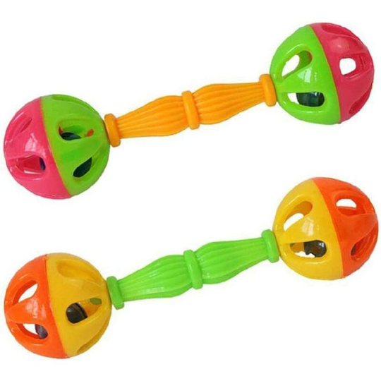 2pcs Parrot Toy Rattle Interactive Funny Plastic Bird Toy Parrot Chew Toy Bird Supplies Random Color
