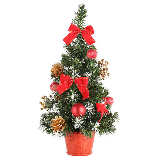 Mini Tabletop Christmas Tree Home Christmas Small Desktop Decoration Party Ornament Family Christmas Gift,Red,40cm - Red,40cm
