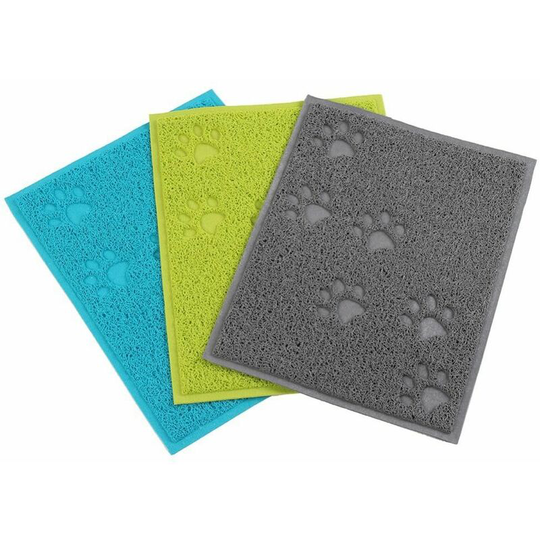 Cat litter mat, 3 pieces, green, gray, lake blue