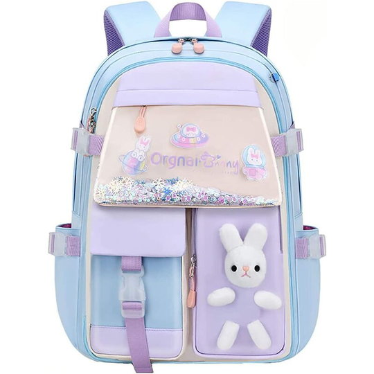 Perle Rare - Rabbit backpack, rabbit school backpack, rabbit backpack for girls, rabbit backpack for school (A-Small-Blue)