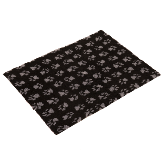 Vetbed® Isobed SL Paw Pet Blanket - Black / Grey - 100 x 75 cm (L x W)