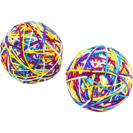 Toy Balls for Cat, Ball with Bell Interactive Cat Games, Large Colorful Cat Wool Ball for Pets