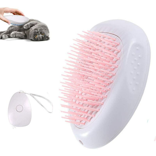 Cat Brush, Cat Grooming Brush Smoothing Brush for Shedding, Washable Soft Silicone Cat Massage/Bath Brush, Self-Cleaning Cat Comb (Pink)