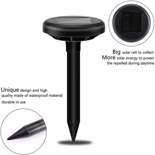 Outdoor Plug-in Multifunctional Ultrasonic Mouse Repeller, Solar Ultrasonic Mouse Repeller for Pest Control, Waterproof for Garden