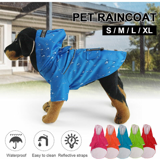 Pet Dog Puppy Hooded Raincoat Clothes Suit Jacket Hooded Waterproof Rain Coat (Sky Blue, s)