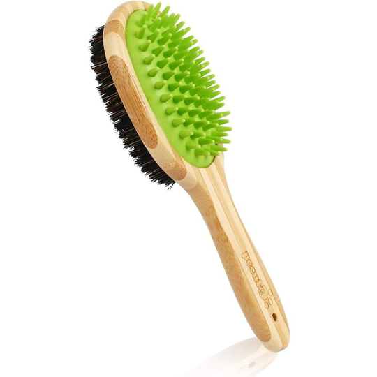 Pecute Dog Cat Grooming Brush Double Sided Rubber Massage Cleaning Brush Pet Bath Massage Comb Hair Remover for Long Hair Short Hair