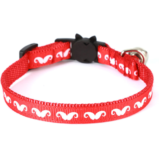 Cat Necklace Luminous Cat and Dog Necklace Bell Cat Clade Red Mustache, S 1.0 * 28cm