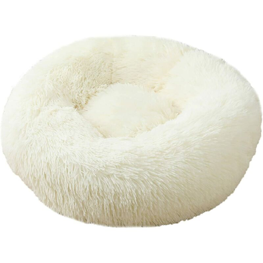 Bearsu - Plush Dog Cat Beds for Small Dogs Cats Round Calming Dogs Donut Cuddler Pet Cushion Anti Slip Warm Fluffy Sleeping Bed Machine Washable