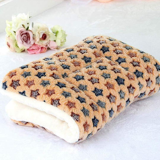 Dog Cat Blankets Pet Fluffy Fleece Soft Mat Cushion Pad for Puppy Kitten Star Pattern s