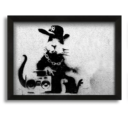 Rap Rat - Picture Frame Drawing on Canvas