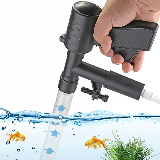 Aougo - Aquarium Gravel Cleaner, Aquarium Water Changer with Air Pressure Button Aquarium Water Changer with Long Nozzle for Cleaning Aquarium Gravel