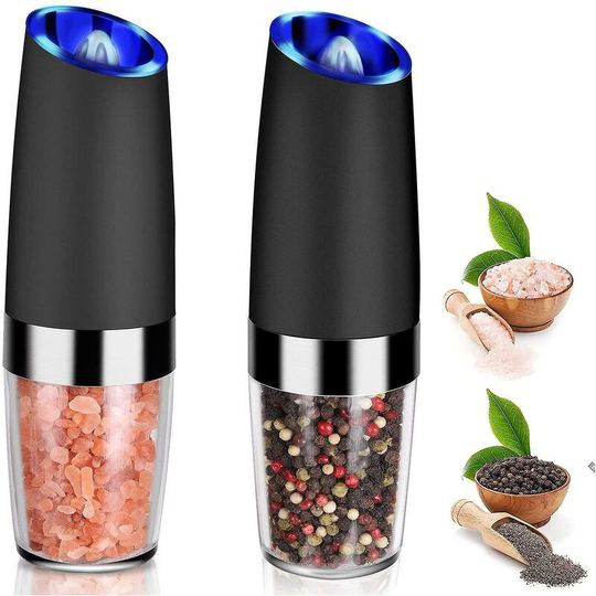 Heguyey - Piece Electric Salt and Pepper Mill Set Gravity Battery Salt Pepper Mill
