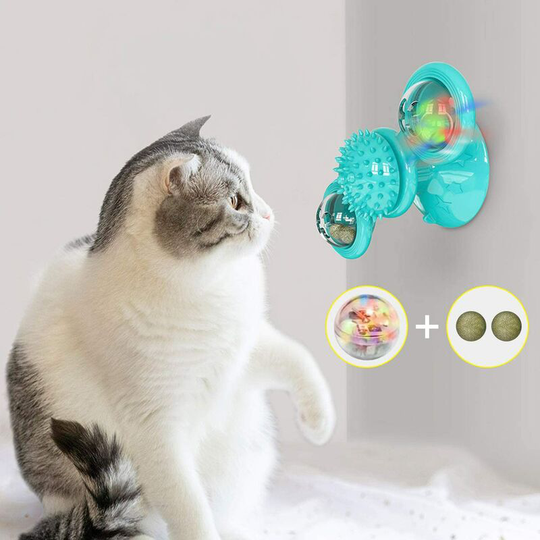 Cat Toy - Record Player - With Catnip & Glow Ball - Interactive Cat Toy - Cat Toy