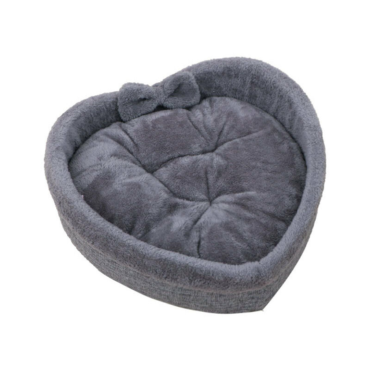 Cat Bed Heart-shaped Pet Bed Compatible With Cats Dogs Cotton Velvet Soft Kitty Puppy Sleeping Beds Kennel Warm Pet Nest Cat Accessories 43*14cm