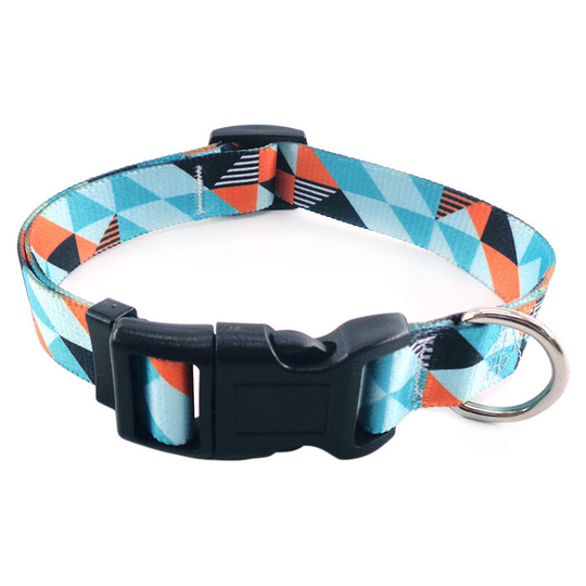 Dog Collar Fashion Pattern Quick Release Geometric Classic Necklace (Geometry,S)