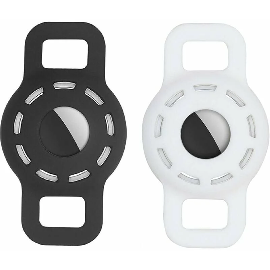 Airtag Dog Collar Holder (Black + White)